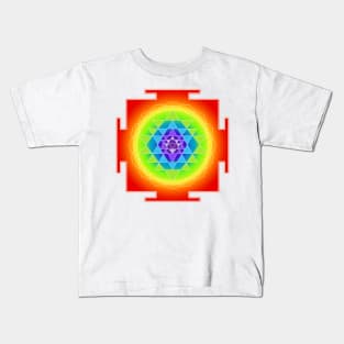 Sri Yantra Chakras Color Kids T-Shirt